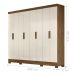 Guarda Roupa 8 Portas Ward Castanho Wood Baunilha