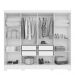 Guarda Roupa 8 Portas Ward Castanho Wood Baunilha com Espelho