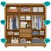 Guarda Roupa Casal 3 Portas Deslizantes com Espelho 2 Gavetas Bahamas - Freijo / Cinza