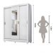 Guarda Roupa Casal 3 portas deslizante com espelho Branco Bolivia - Moval
