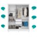 Guarda Roupa Casal 3 portas deslizante com espelho Branco Bolivia - Moval