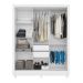 Guarda Roupa Casal 3 portas deslizante com espelho Branco Bolivia - Moval