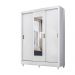Guarda Roupa Casal 3 portas deslizante com espelho Branco Bolivia - Moval