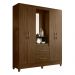 Guarda Roupa Casal 4 Portas 2 Gavetas Niteroi - Nogueira
