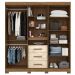 Guarda Roupa Casal 4 Portas e Espelho Eldorado Castanho Wood - Moval