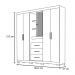 Guarda Roupa Casal 4 Portas e Espelho Eldorado Castanho Wood - Moval