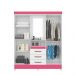 Guarda Roupa Casal 4 portas com espelho 3 gavetas Capri - Branco / Rosa