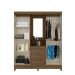 Guarda Roupa Casal 4 portas com espelho 3 gavetas Capri - Castanho Wood