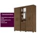 Guarda Roupa Casal 4 portas com espelho e 3 gavetas Eldorado - Castanho Wood