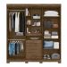 Guarda Roupa Casal 4 portas com espelho e 3 gavetas Eldorado - Castanho Wood
