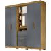 Guarda Roupa Casal 5 Portas 9070 Freijo Cinza Moval