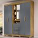 Guarda Roupa Casal 5 Portas 9070 Freijo Cinza Moval