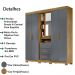 Guarda Roupa Casal 5 Portas 9070 Freijo Cinza Moval