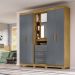 Guarda Roupa Casal 5 Portas 9070 Freijo Cinza Moval