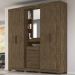 Guarda Roupa Casal 5 Portas 9073 Castanho Wood Moval