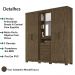Guarda Roupa Casal 5 Portas 9073 Castanho Wood Moval
