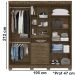 Guarda Roupa Casal 5 Portas 9073 Castanho Wood Moval