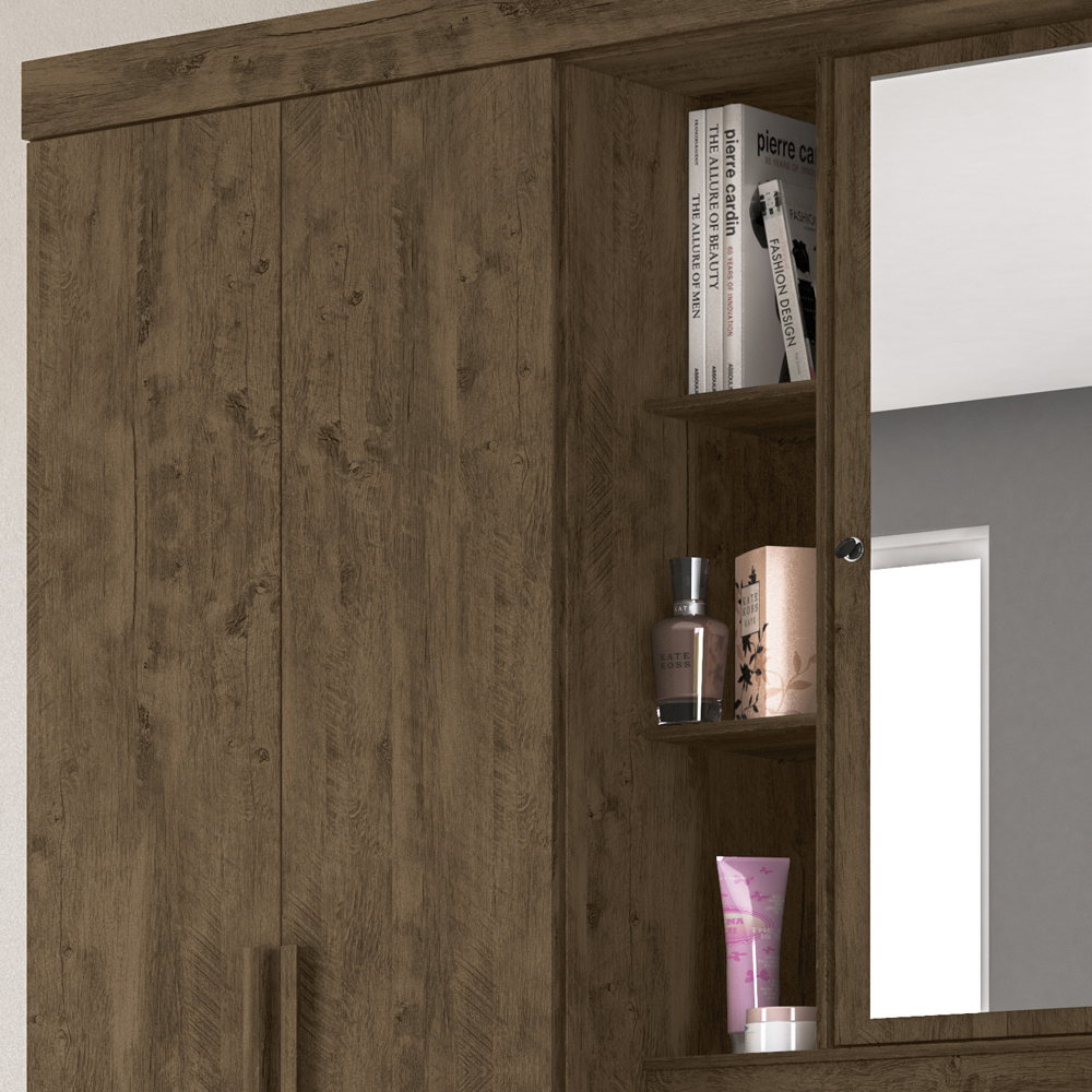 Guarda Roupa Casal 5 Portas 9073 Castanho Wood Moval