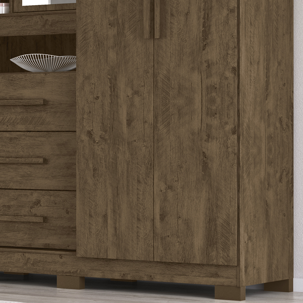 Guarda Roupa Casal 5 Portas 9073 Castanho Wood Moval