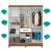 Guarda Roupa Casal 6 Portas 1 gaveta Portugal - Naturale / Branco