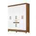 Guarda Roupa Casal 6 Portas 1 gaveta Portugal - Naturale / Branco