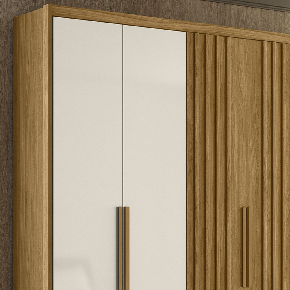 Guarda Roupa Casal 6 Portas 4 Gav 0340 Freijo Off White Moval