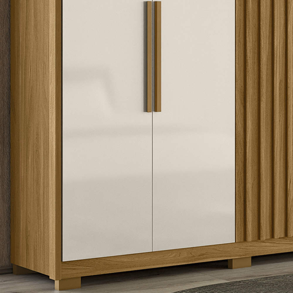 Guarda Roupa Casal 6 Portas 4 Gav 0340 Freijo Off White Moval