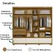 Guarda Roupa Casal 6 Portas 5 Gav 0330 Freijo Off White Moval