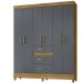 Guarda Roupa Casal 6 Portas 8680 Freijo Cinza Moval