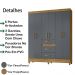 Guarda Roupa Casal 6 Portas 8680 Freijo Cinza Moval