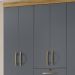 Guarda Roupa Casal 6 Portas 8680 Freijo Cinza Moval