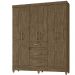 Guarda Roupa Casal 6 Portas 8683 Castanho Wood Moval