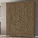 Guarda Roupa Casal 6 Portas 8683 Castanho Wood Moval