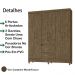 Guarda Roupa Casal 6 Portas 8683 Castanho Wood Moval
