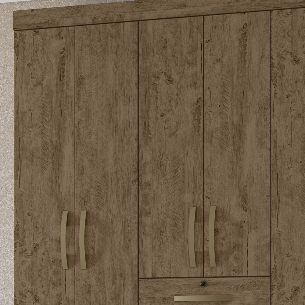 Guarda Roupa Casal 6 Portas 8683 Castanho Wood Moval