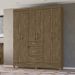 Guarda Roupa Casal 6 Portas 8683 Castanho Wood Moval
