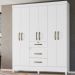 Guarda Roupa Casal 6 Portas 8684 Branco Moval