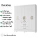 Guarda Roupa Casal 6 Portas 8684 Branco Moval