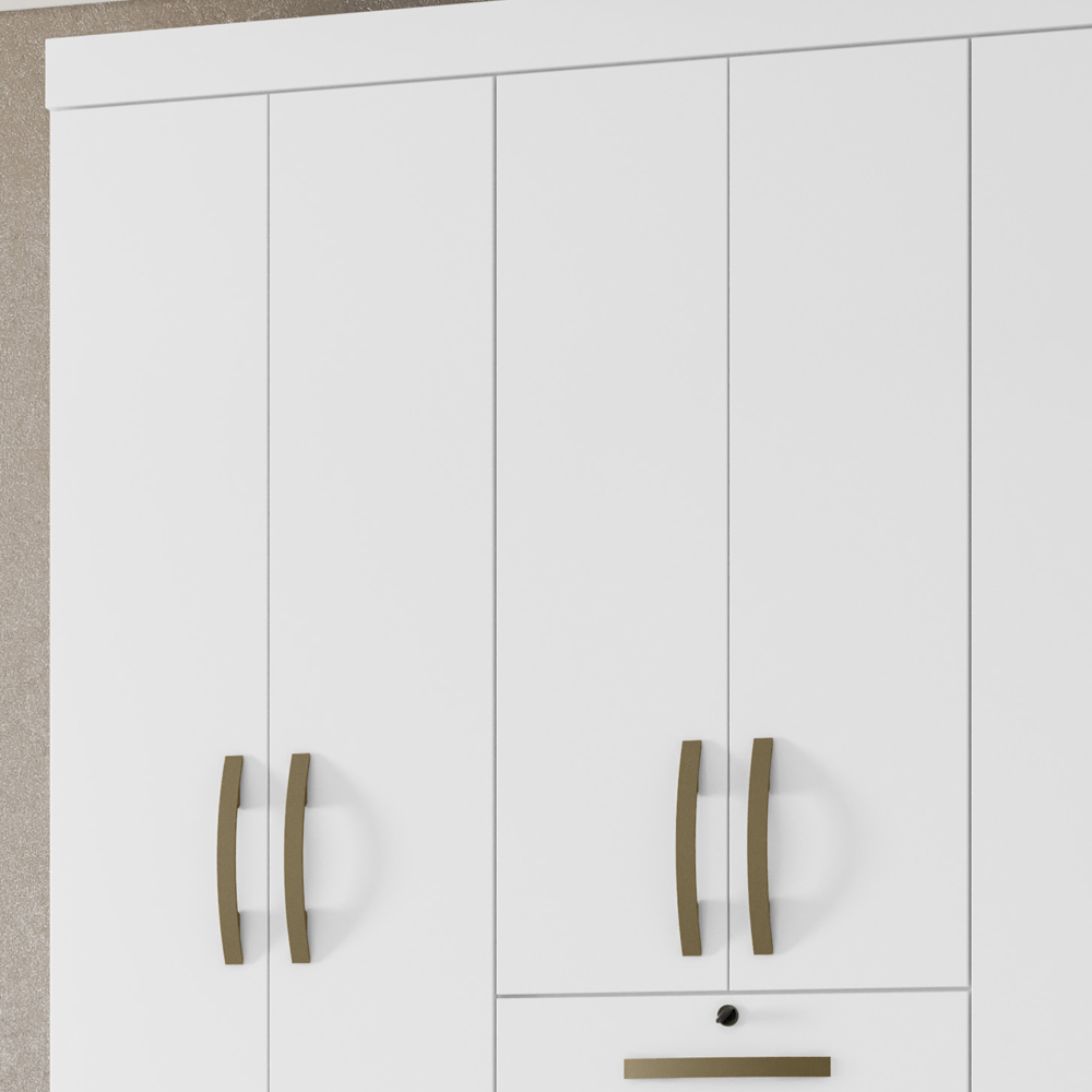Guarda Roupa Casal 6 Portas 8684 Branco Moval