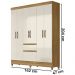 Guarda Roupa Casal 6 Portas 8990 Freijo Off White Moval