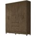 Guarda Roupa Casal 6 Portas 8993 Castanho Wood Moval