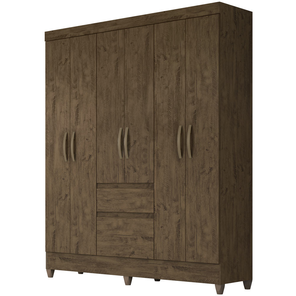 Guarda Roupa Casal 6 Portas 8993 Castanho Wood Moval