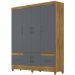 Guarda Roupa Casal 6 Portas 9120 Freijo Cinza Moval