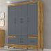 Guarda Roupa Casal 6 Portas 9120 Freijo Cinza Moval