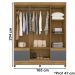 Guarda Roupa Casal 6 Portas 9120 Freijo Cinza Moval