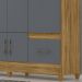 Guarda Roupa Casal 6 Portas 9120 Freijo Cinza Moval