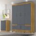 Guarda Roupa Casal 6 Portas 9120 Freijo Cinza Moval