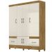 Guarda Roupa Casal 6 Portas 9120 Freijo Off White Moval