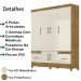 Guarda Roupa Casal 6 Portas 9120 Freijo Off White Moval