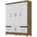 Guarda Roupa Casal 6 Portas 9120 Naturale Branco Moval